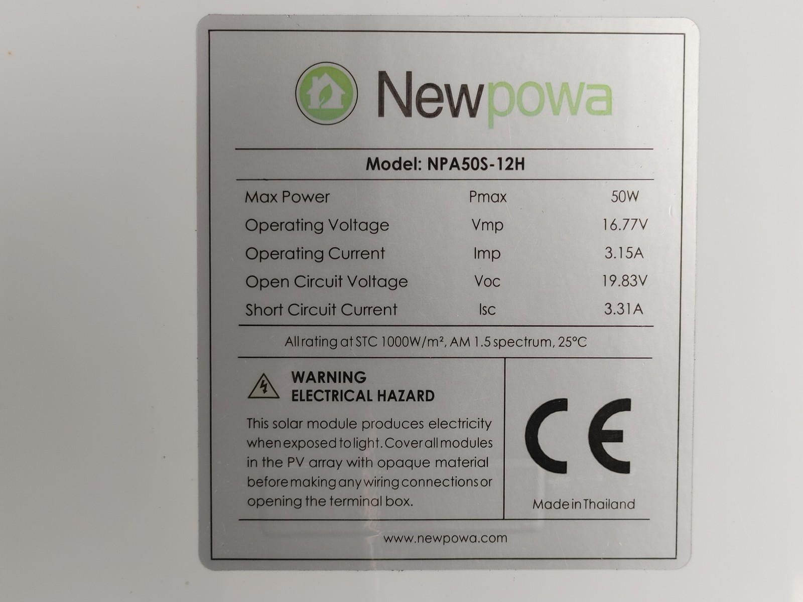 Solar Panel 50W 12V/2 Pack(100W)/Newpowa High Efficiency/RV Camper/Marine Boat