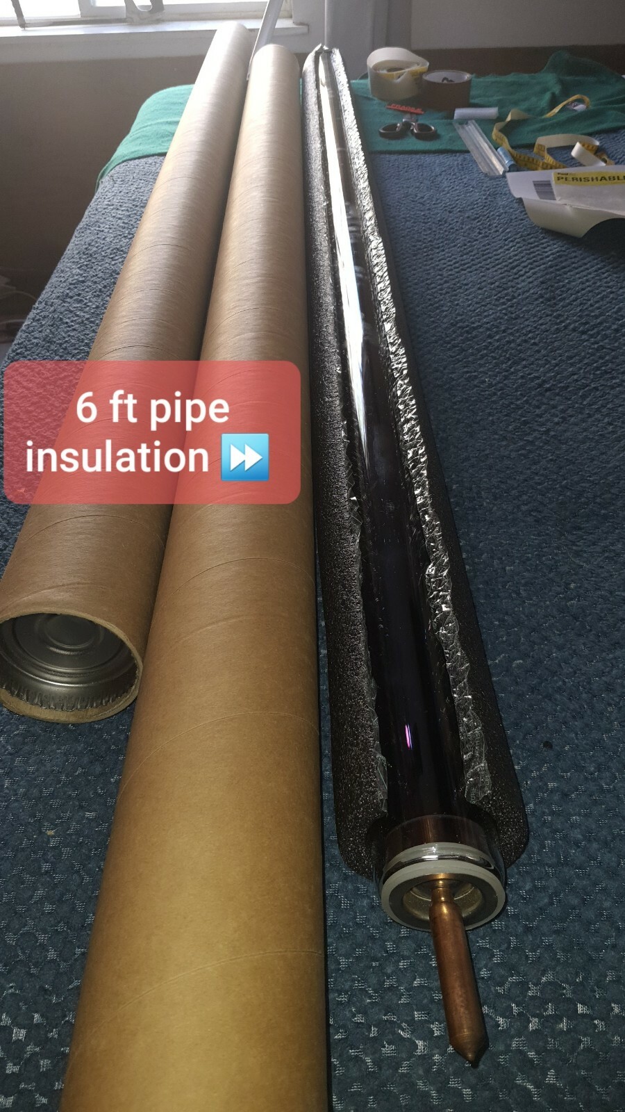 1 Evacuated Solar Vacuum Tube 1800mm 6 ft+copper conductor heat pipe PICKUP-ONLY