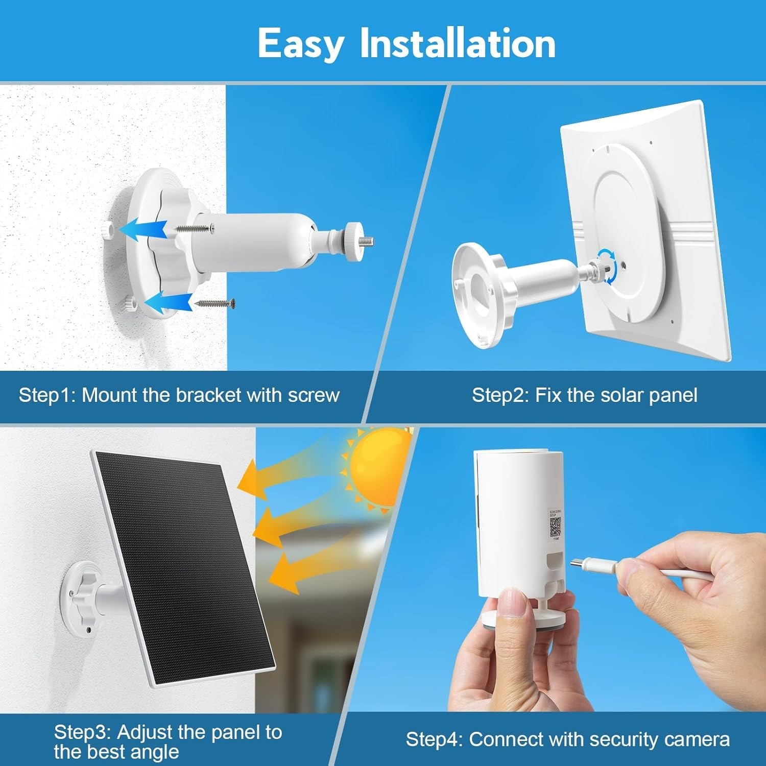 Solar Panel Compatible with Ring Camera Spotlight Cam Plus/Battery/Pro Stick …