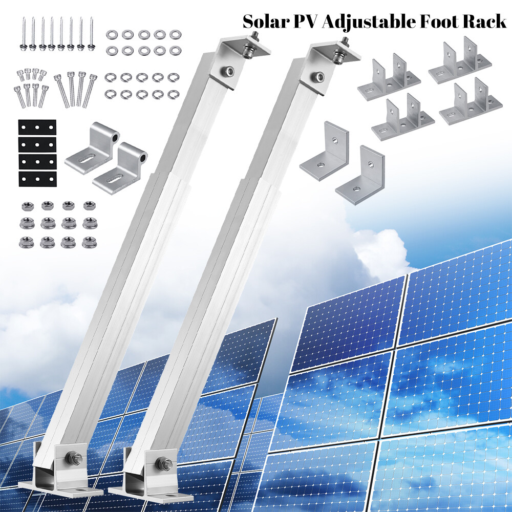Adjustable Solar Panel Mounting Brackets Kit System Aluminum RV Roof Tilt Mount