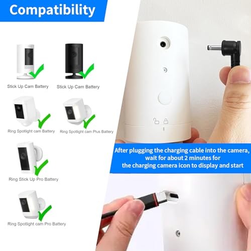 Ring Camera Solar Panel, 5W Solar Charger Compatible with Rings Black-2Pack