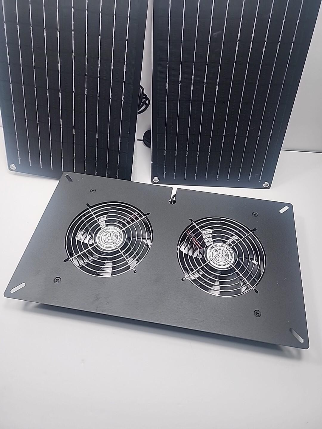 DC HOUSE Solar Waterproof Powered Fan Kit, 2-20W Panels High Speed DC Brushless