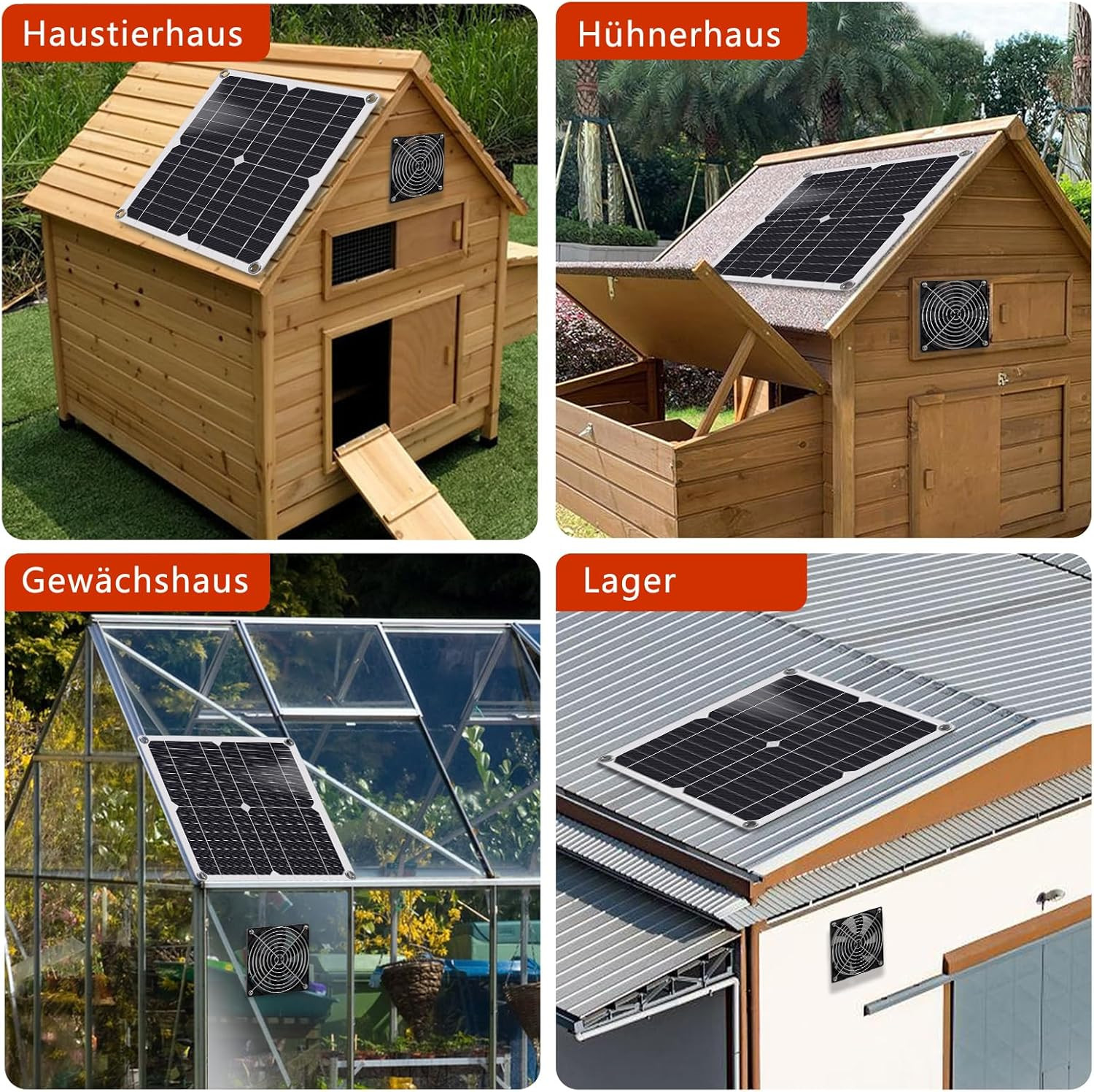 12W Weatherproof Solar Fan for Chicken Coops, Greenhouses, and Sheds
