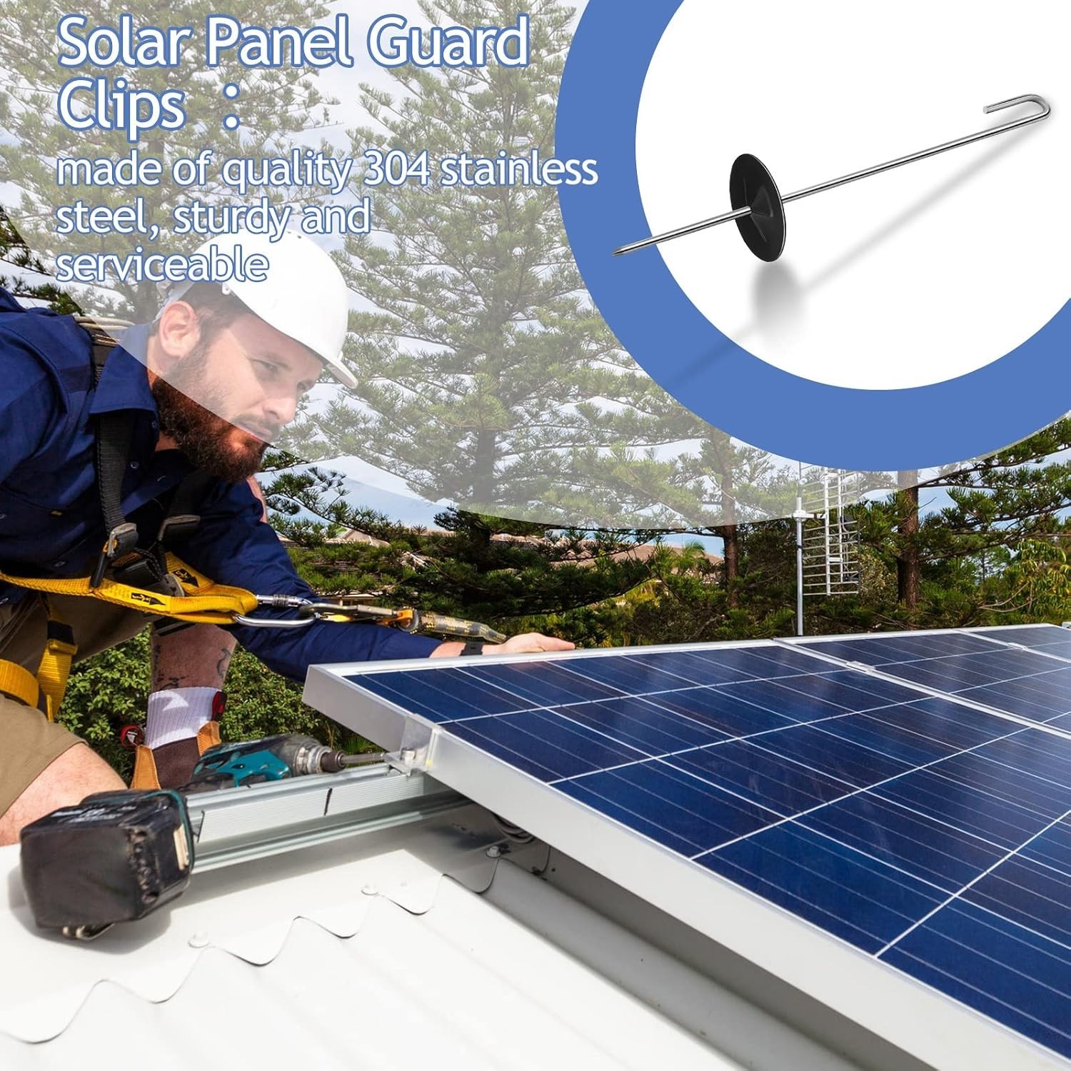 Solar Panel Guard Clips Set – 300 Pack Bird Wire Fastener
