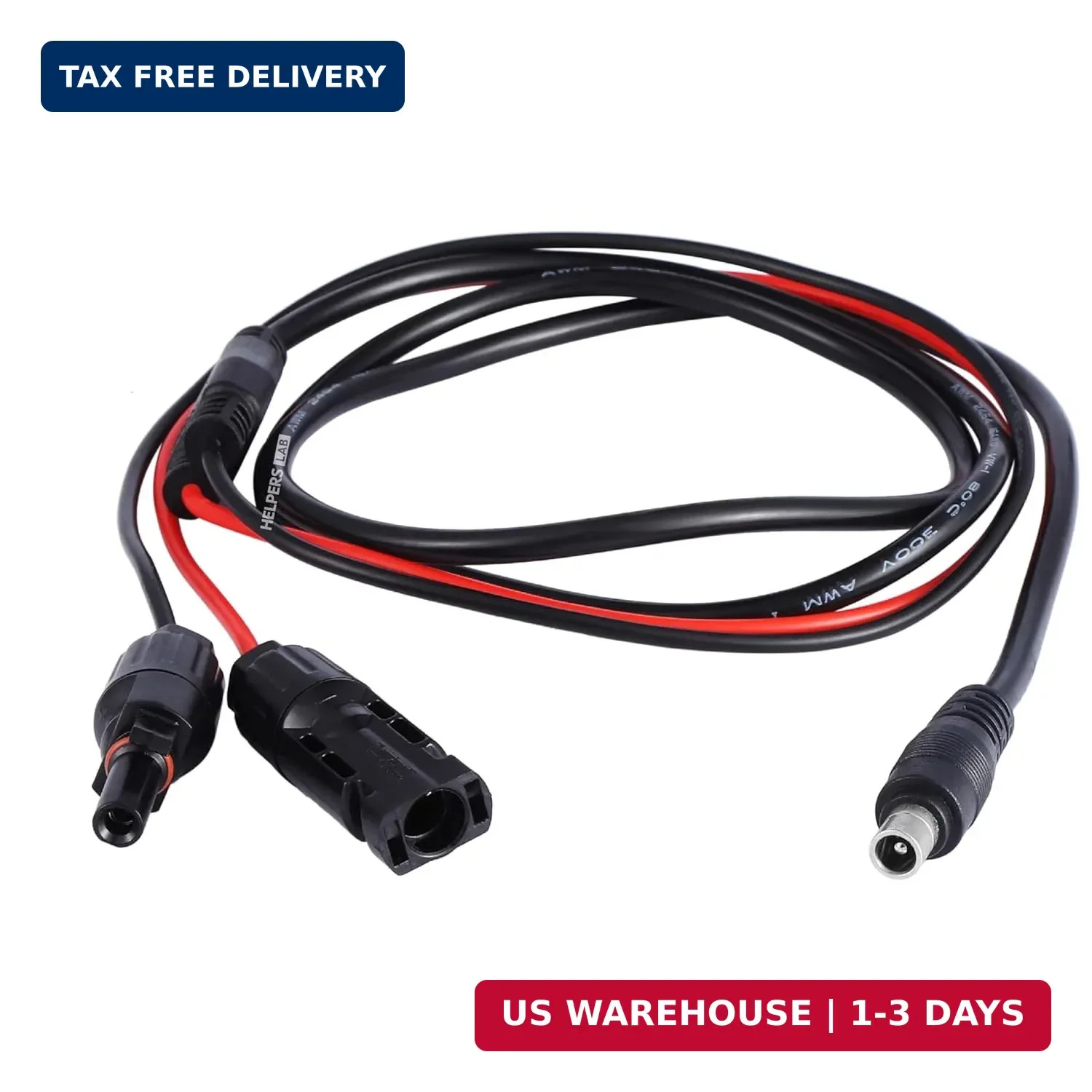 Jackery Solar Connector to DC8020 Extension Cable for Solarpanel Charging, Compa