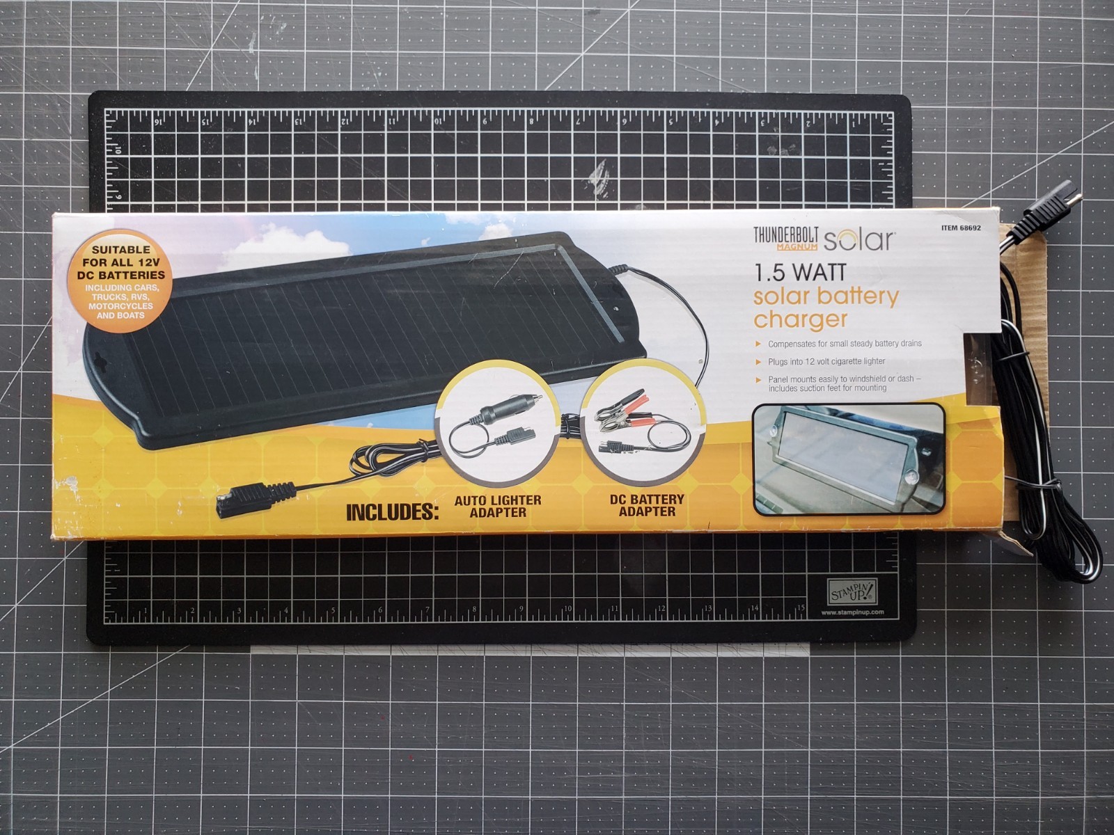 Thunderbolt Magnum Solar 1.5 Watt Solar Panel Battery Charger