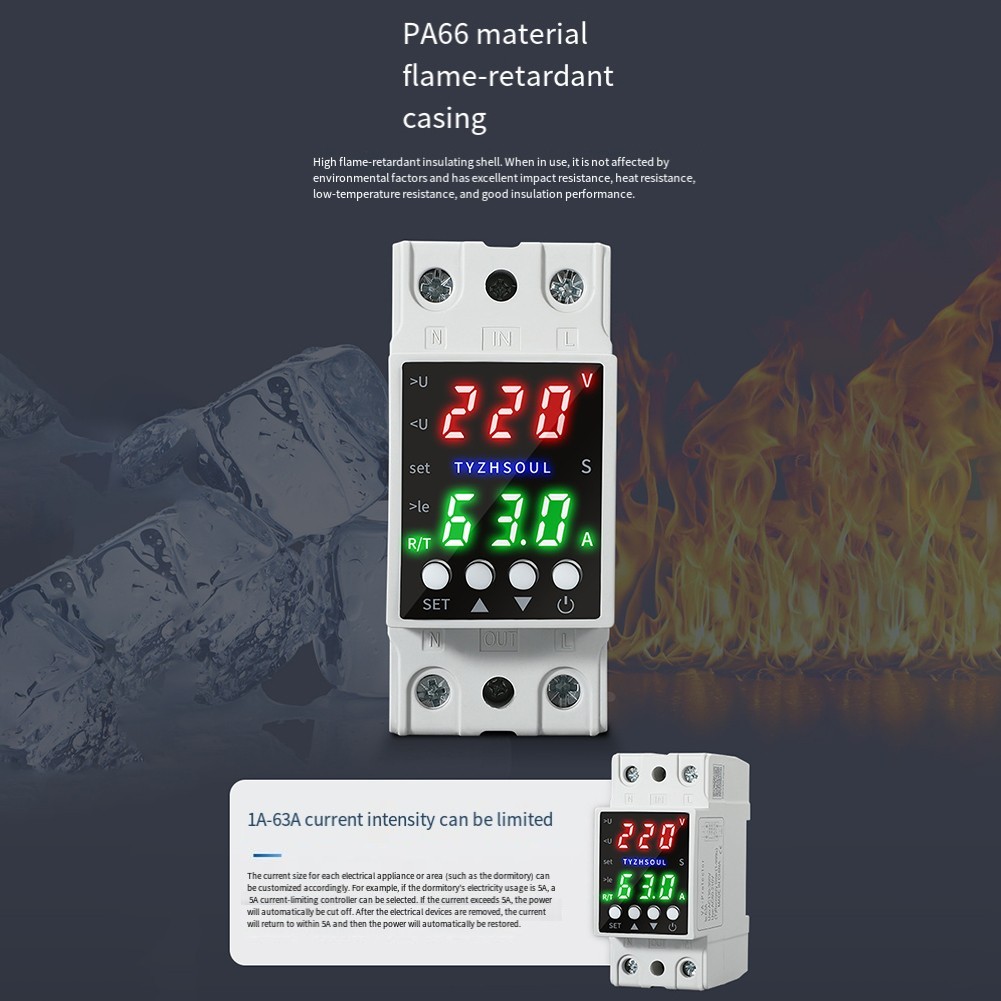 Smart Voltage Protector Device with Dual Display and Over Under Current Relay