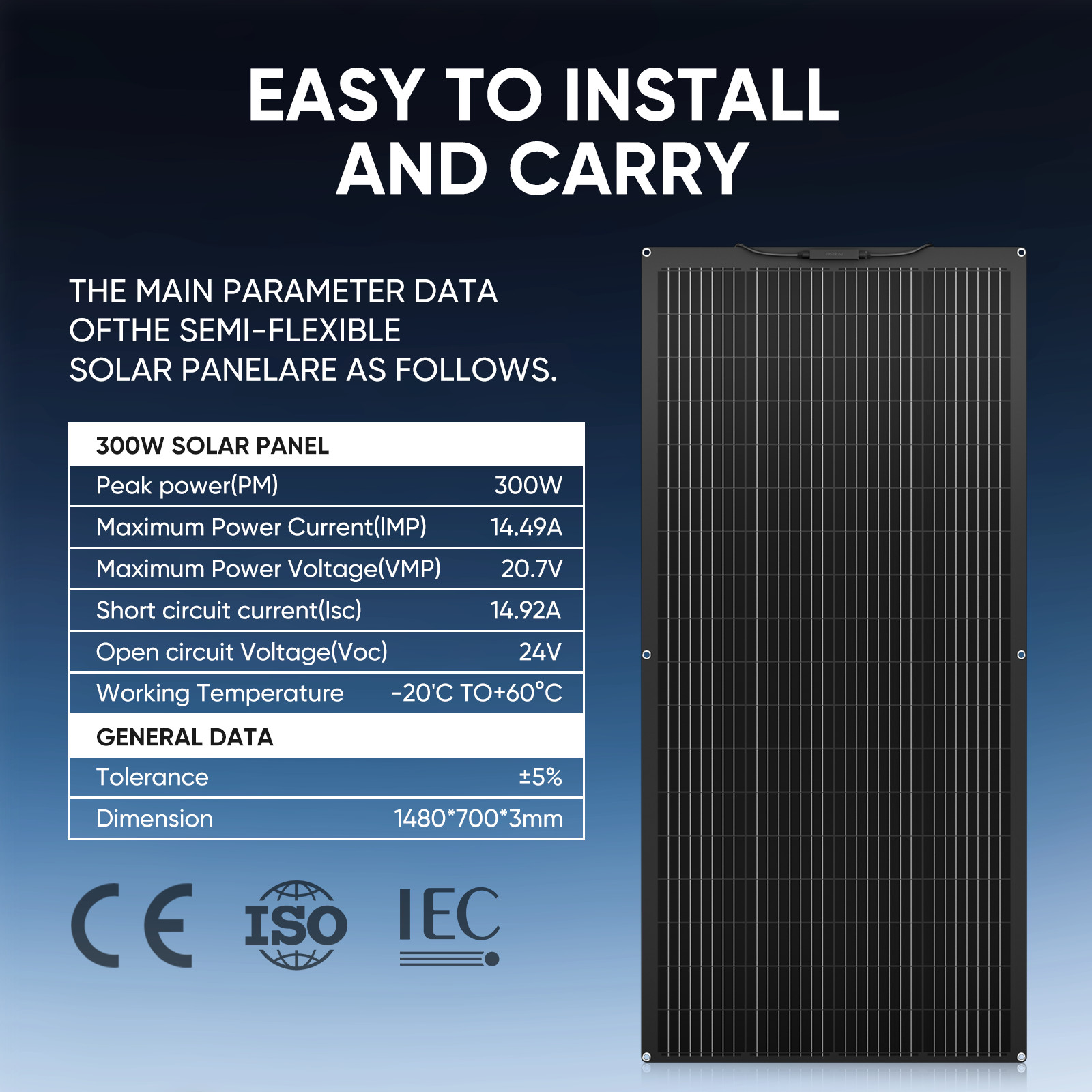 Flexible 600W Mono Solar Panel 12V Power Portable Camping Home RV Battery Charge