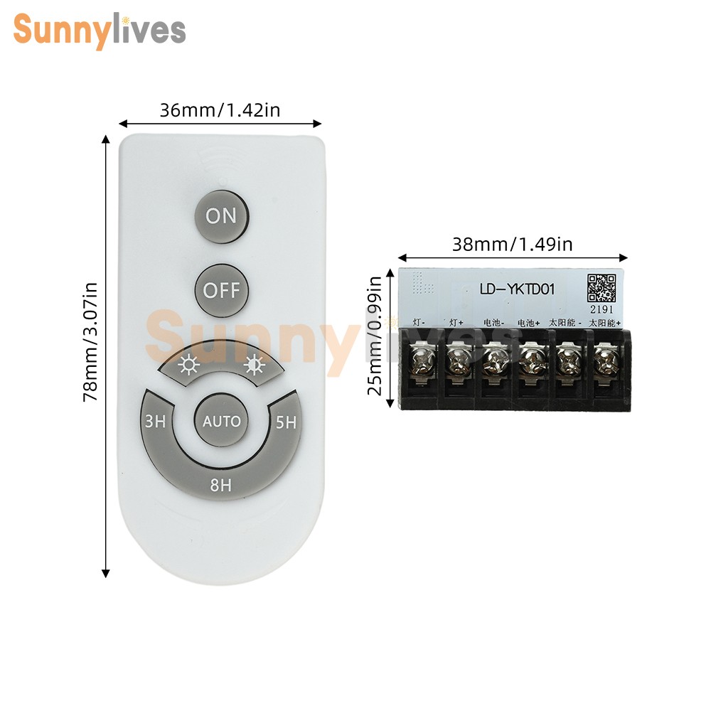 Solar Light Controller Board Auto On/Off Dusk to Dawn Remote Timer DC 3-24V