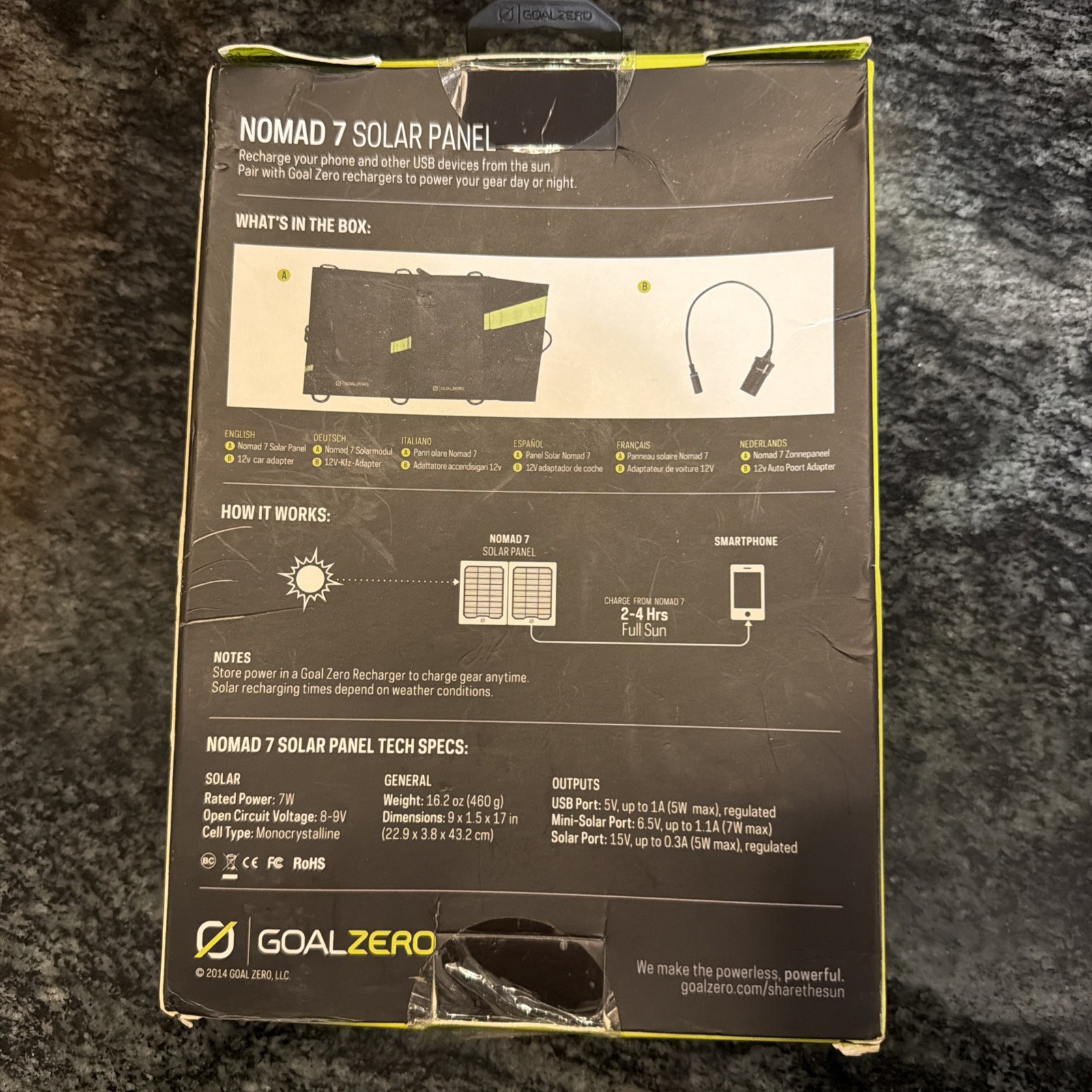 Goal Zero Nomad 7 Solar Panel Foldable 11800