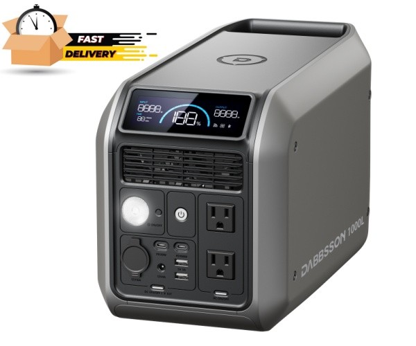 1008Wh 1200W Portable Power Station Solar Generator for Camping Dabbsson 1000L