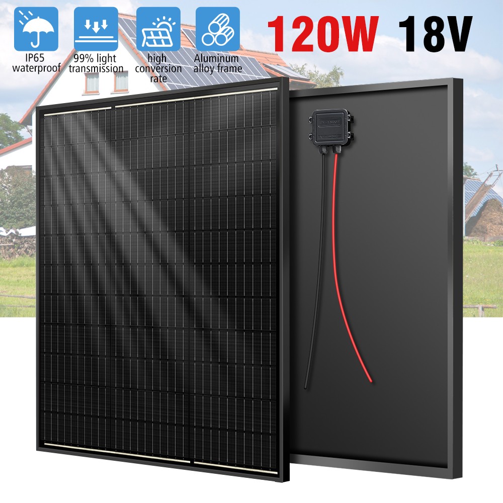 120 Watt 18V Solar Panel 22% High Efficiency Monocrystalline PV Modules for RV