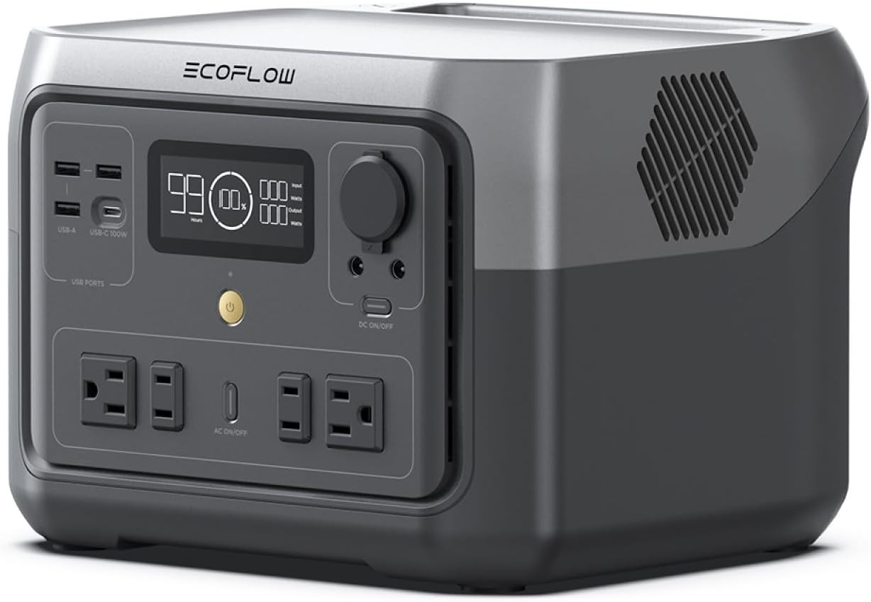 Portable Power Station River 2 500 499Wh LiFePO4 Battery/ 1 Hour Fast Charging