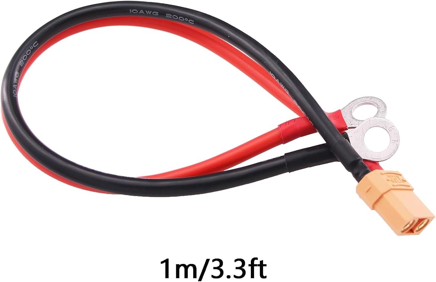 1pc XT90 to O Ring Terminal Cable with 1M 10AWG Silicon Wire XT90 Female to O