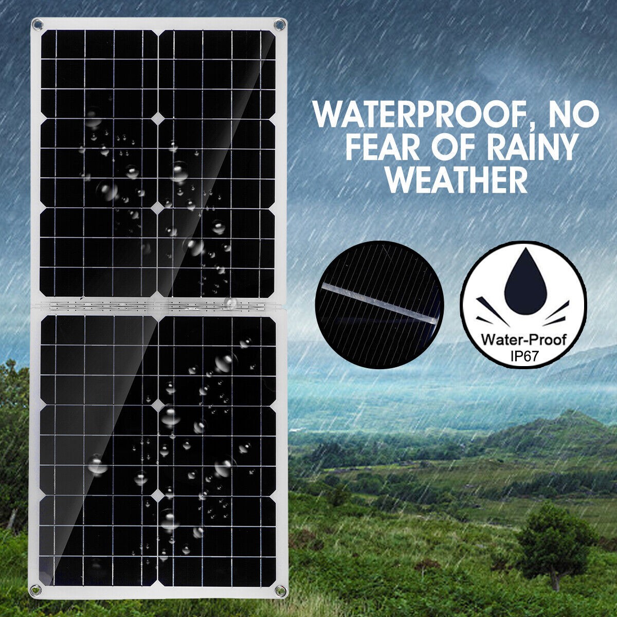 50W Solar Panel kit battery Charger Controller Caravan Van Boat Flexible RV
