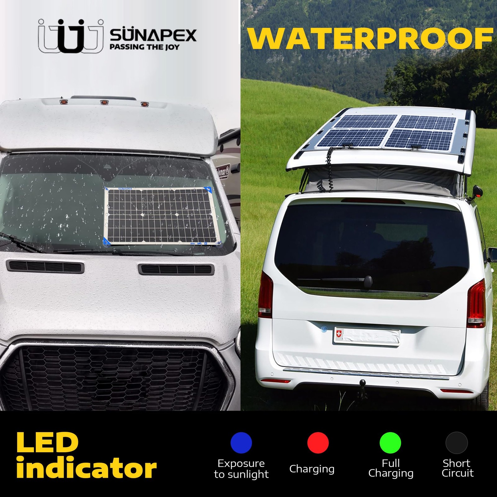 30W Solar Trickle Charger Maintainer 12V Solar Powered Battery Charger for Car