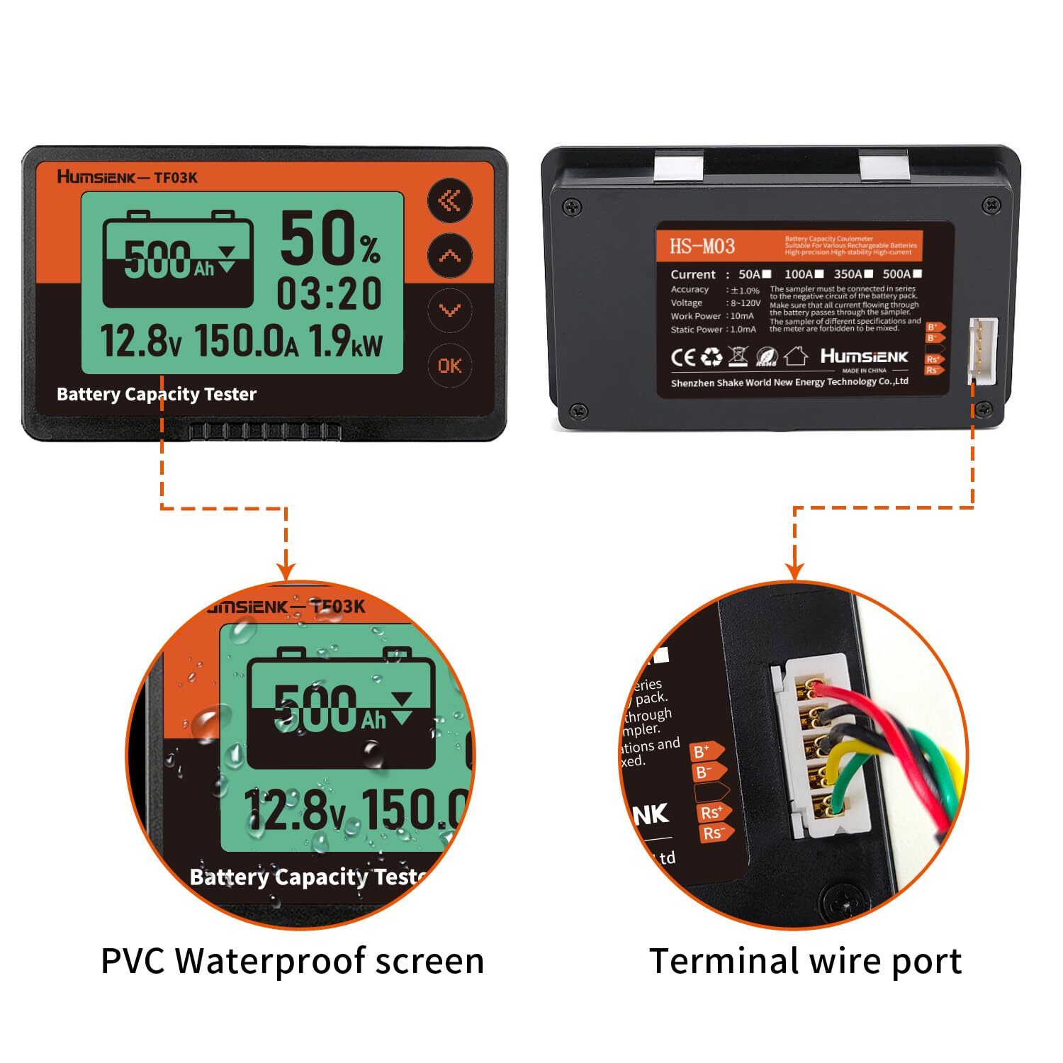350A Battery Monitor with LCD Display Ideal for RV Solar Marine &Off-Grid System
