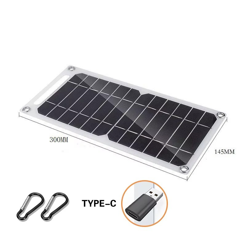 30W Portable Solar Panel USB Type C Waterproof Charger for Camping Hiking Travel