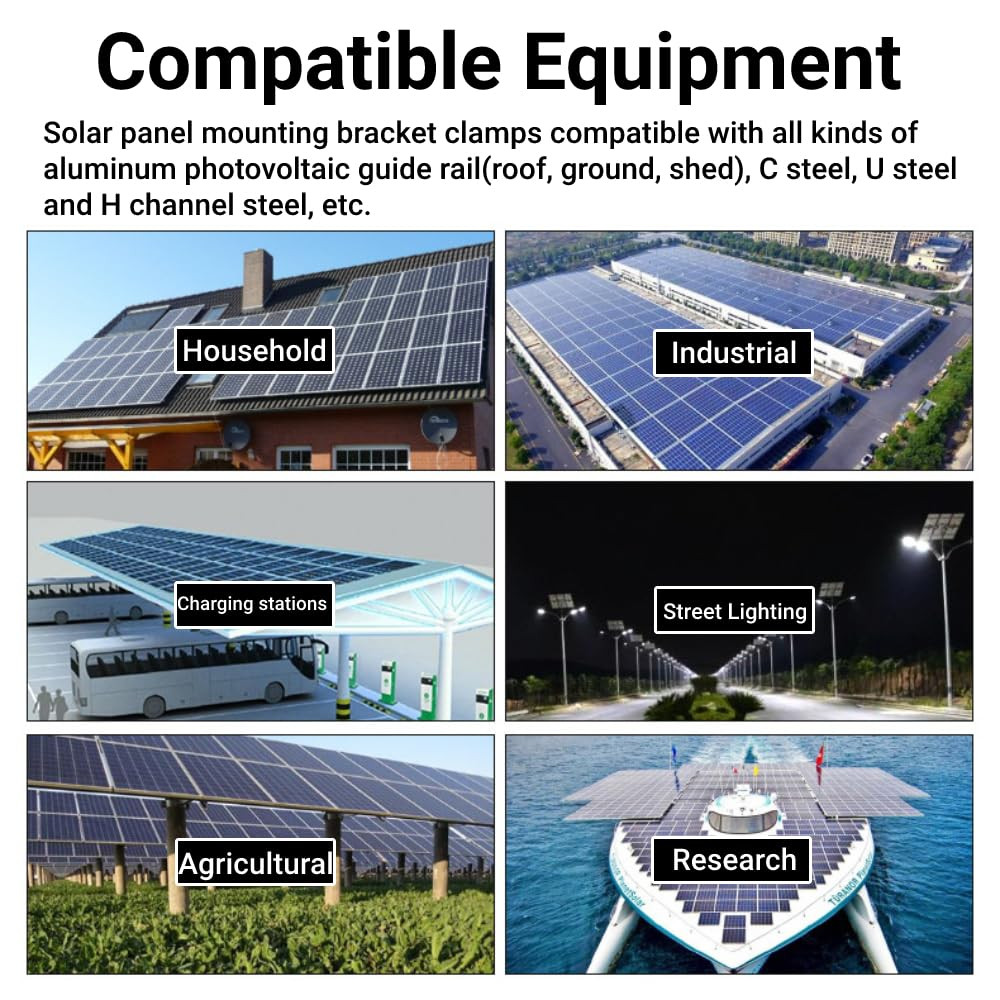 10PCS Solar Mounting System Grounding Clip Lug Bracket Clamps Photovoltaic Suppo