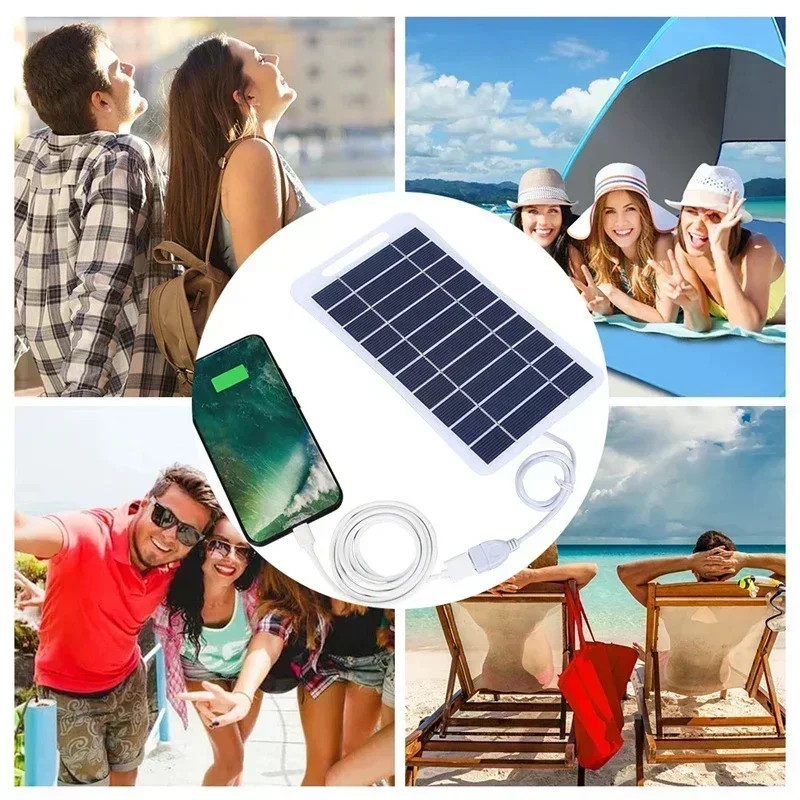2W-15W Solar Charger Portable W/USB-C Fast Charging for IPhone Samsung Power Ban