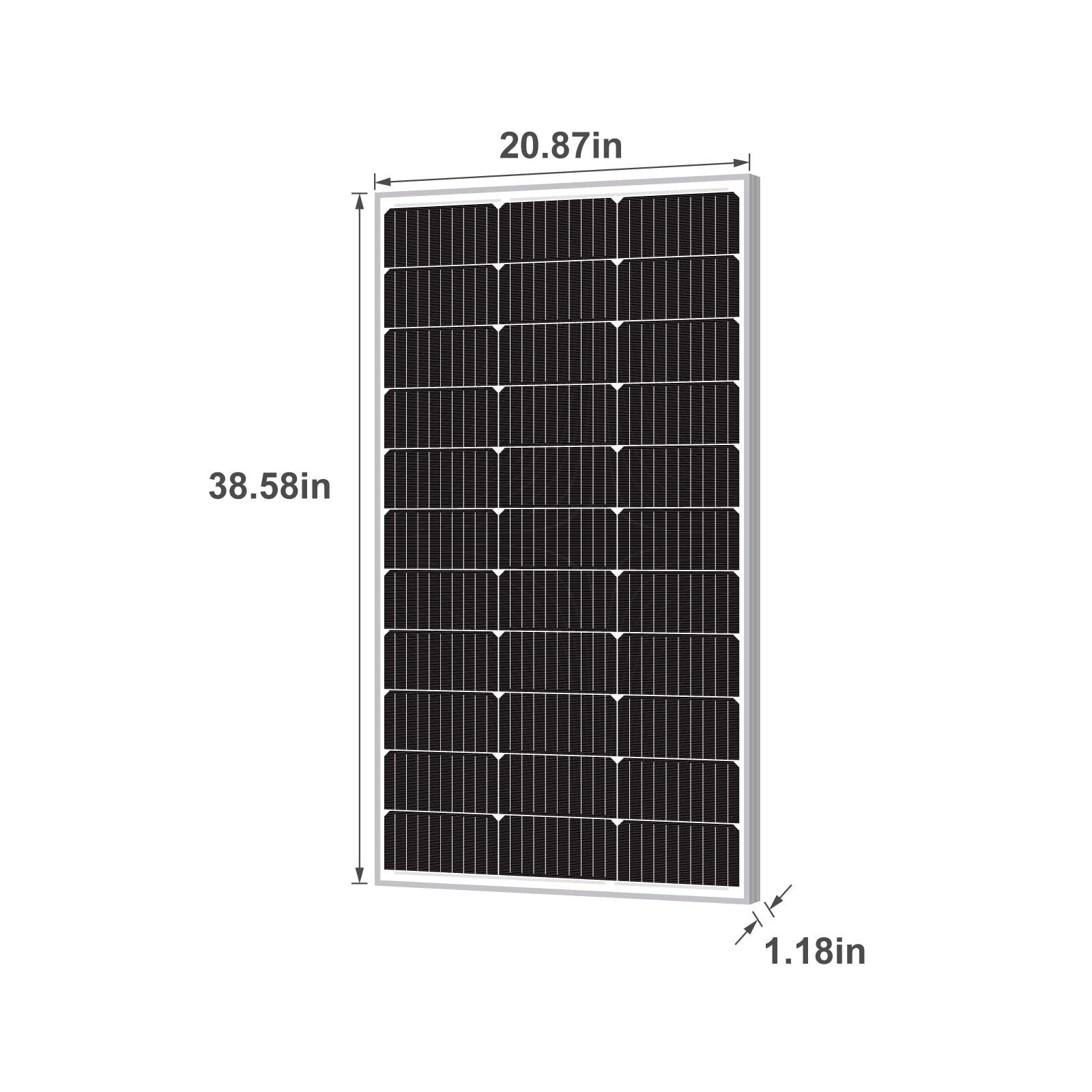 Flexible Solar Panel 100W 12 Volt Monocrystalline Semi-Flexible Bendable