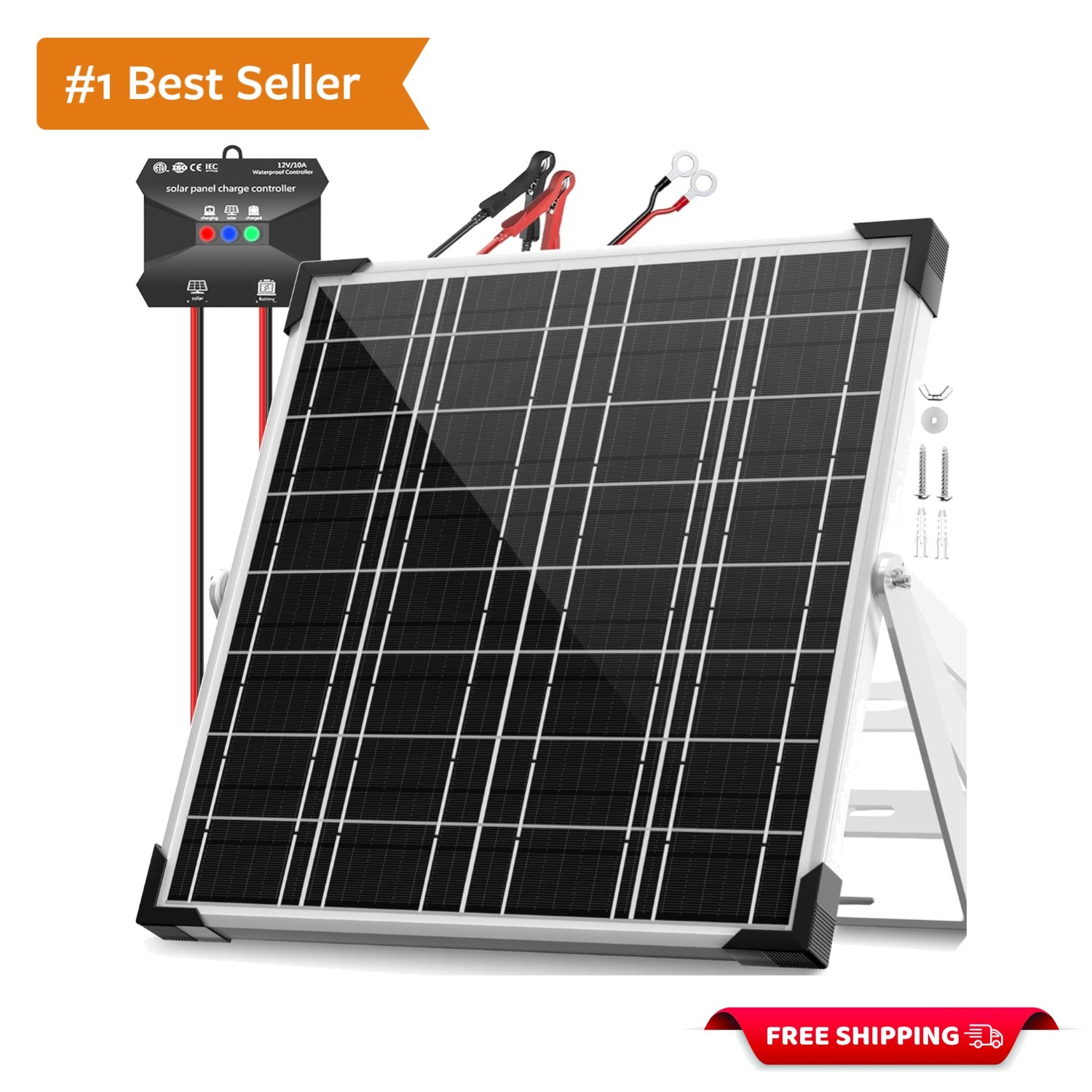 High-Efficiency 12V Solar Battery Charger Kit – 20W Waterproof & Versatile