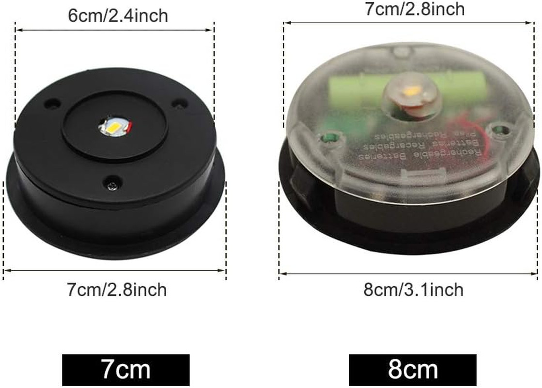 2 Pack Solar Light Replacement Top,Waterproof Round Solar Panel,Warm White LED,