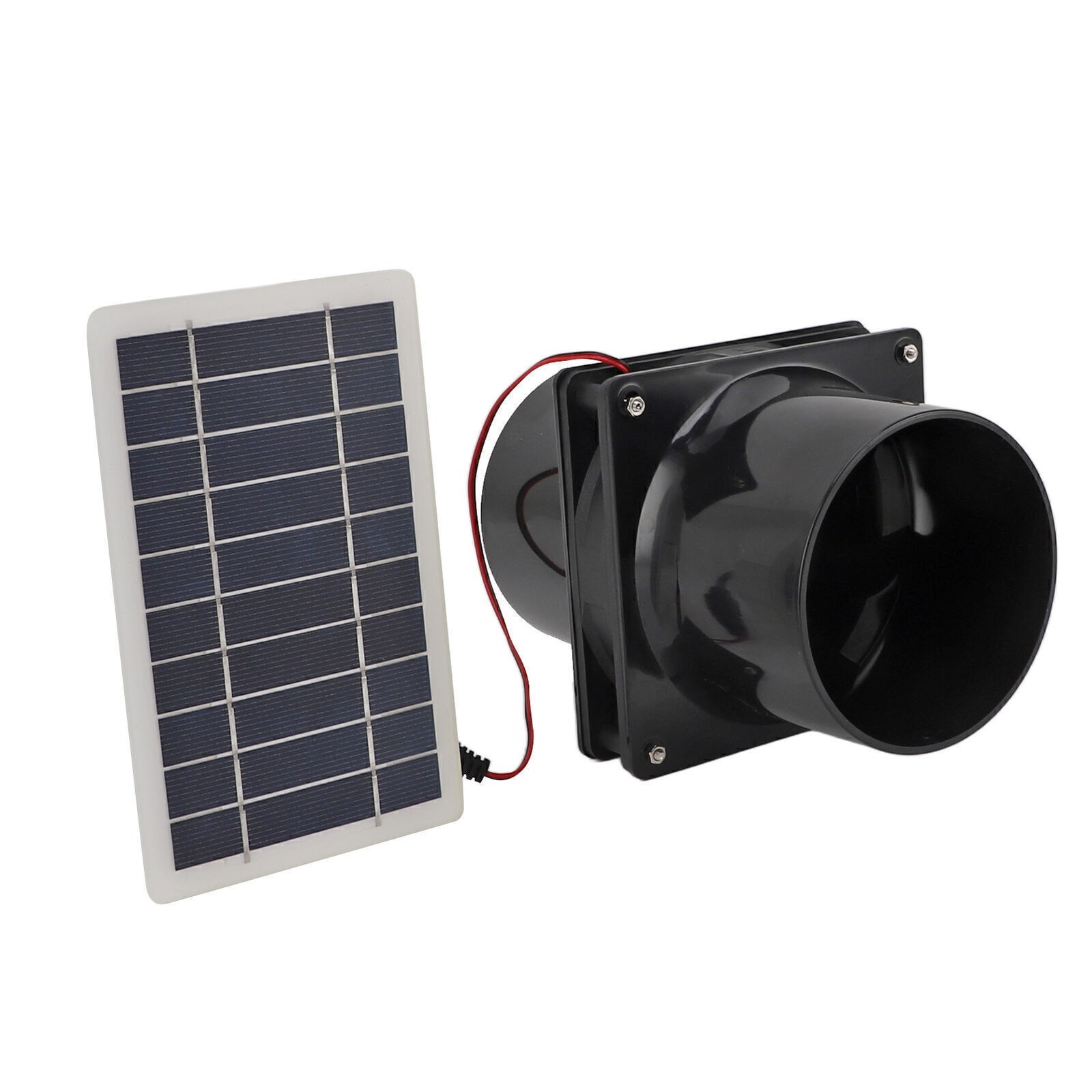 10W 12V Solar Powered Exhaust Fan for Round Pipe ABS Solar Panel Ventilation Fan