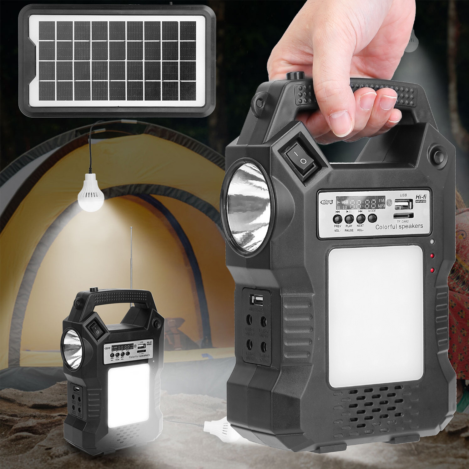 Portable Solar Panel Generator Station Kit Power Bank Outlet Camping Emergency