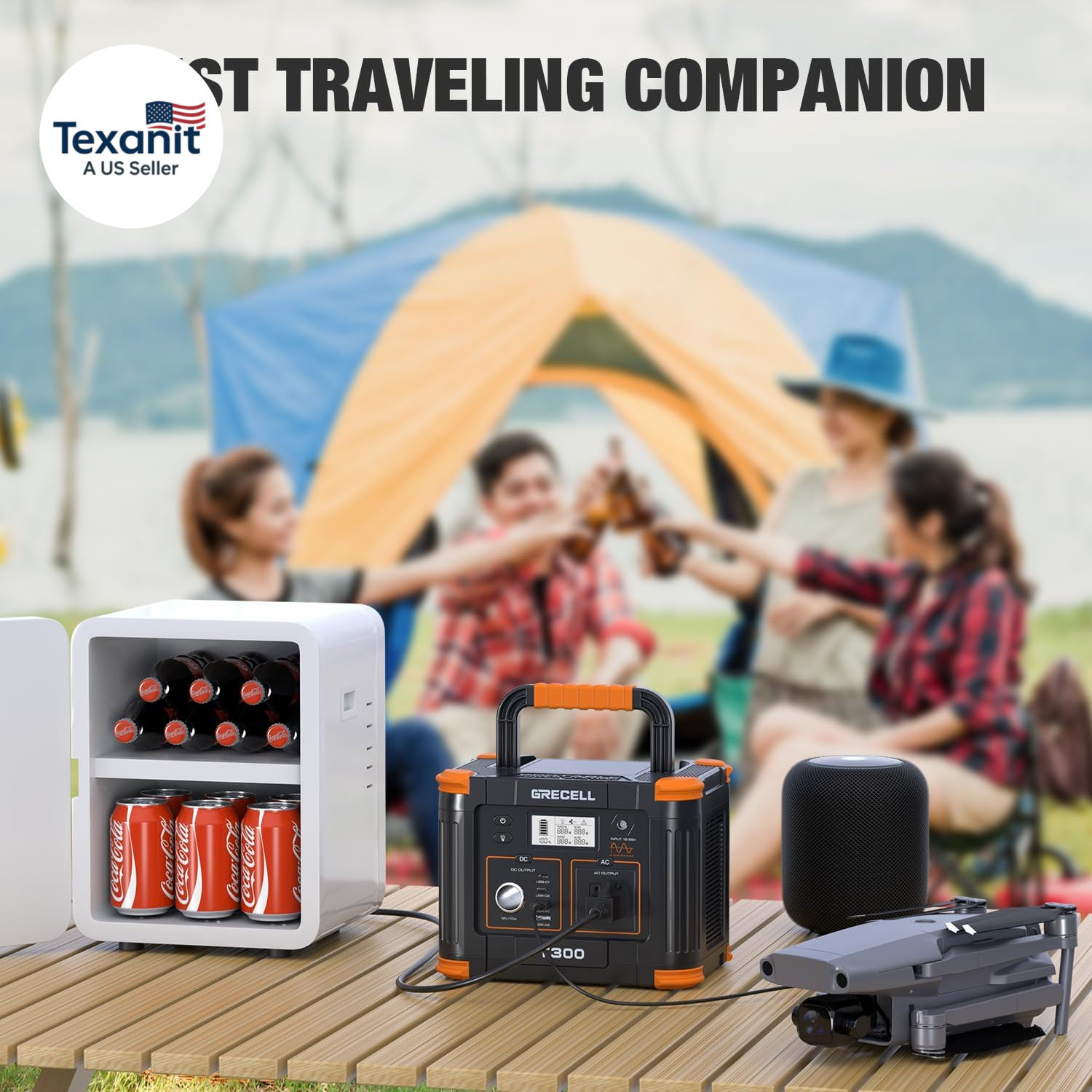 Portable Power Station 300W, 230.88Wh Solar Generator with 60W USB-C PD Output,