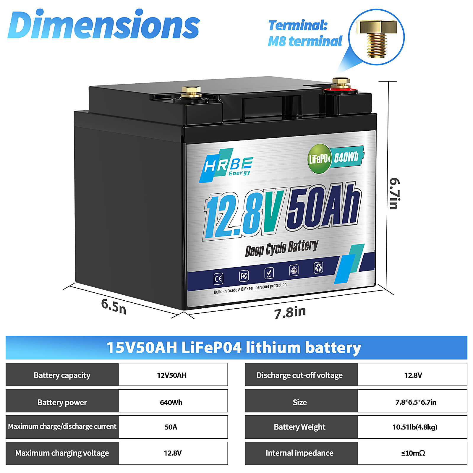 12V 24V 100Ah 200Ah 300Ah LiFePO4 Lithium Batterie BMS Bluetooth for Solar RV