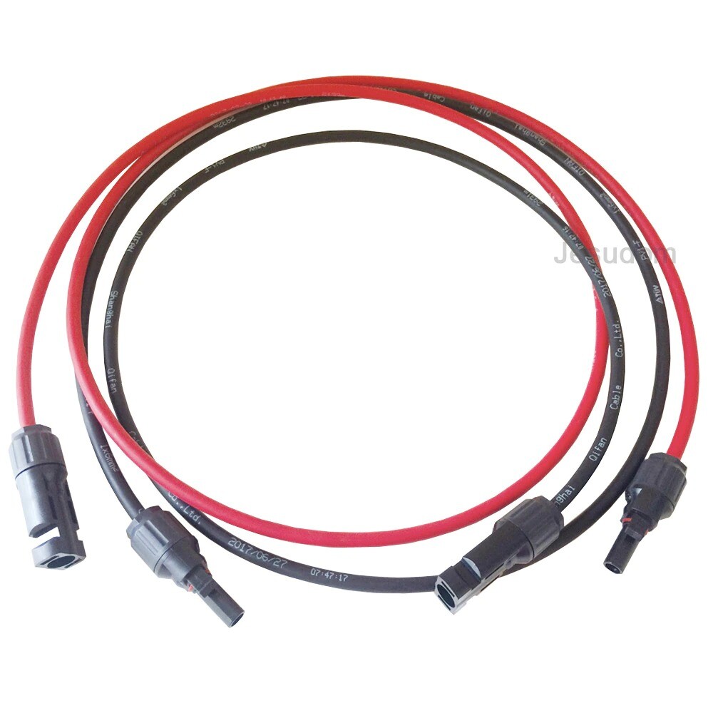 6mm2/ 10AWG / 1M Solar Panel Extension Cable Copper Wire Black an