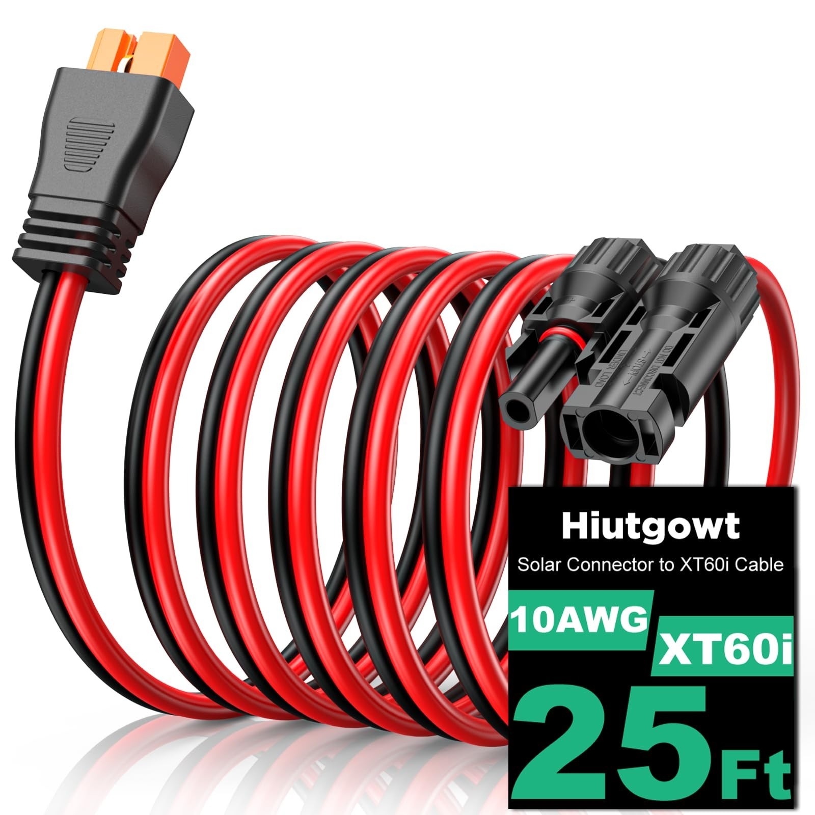 25FT 10AWG Solar XT60i Cable, Solar Panel Connector Extension for Power Station