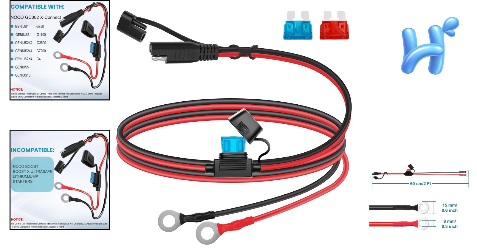 Reliable SAE Connector Extension Cable – 2FT for Motorcycles & Solar Panels