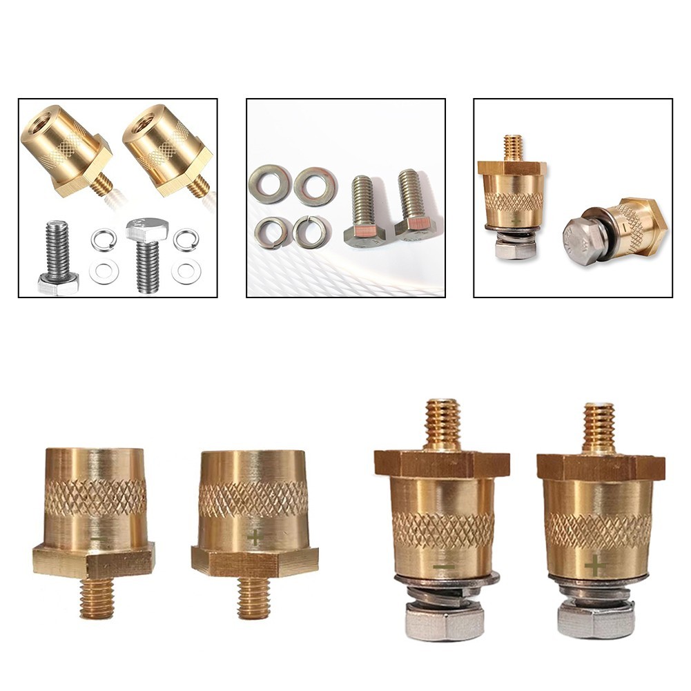 Brass Battery Terminals M6 Male and M8 Female for Enhanced Vehicle Connectivity