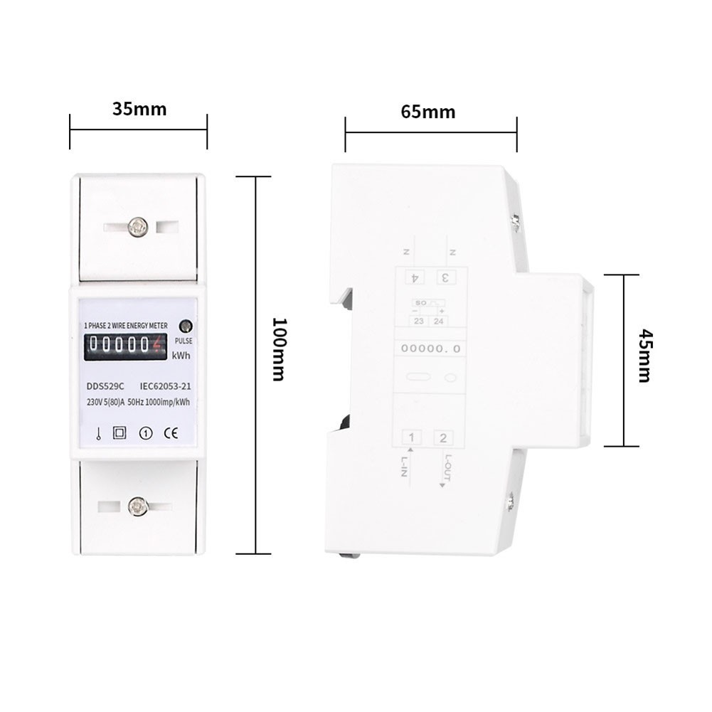 80A Electricity Meter Accuracy Class 1 Measurement For Residential Use