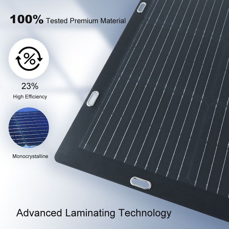 WindyNation 100 Watt 12V Flextreme Thin Lightweight Monocrystalline Solar Panel