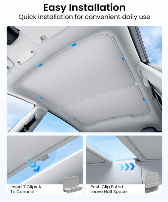 Protector Solar Techo Model Y Juniper 2025-2026 Aislante Plegable