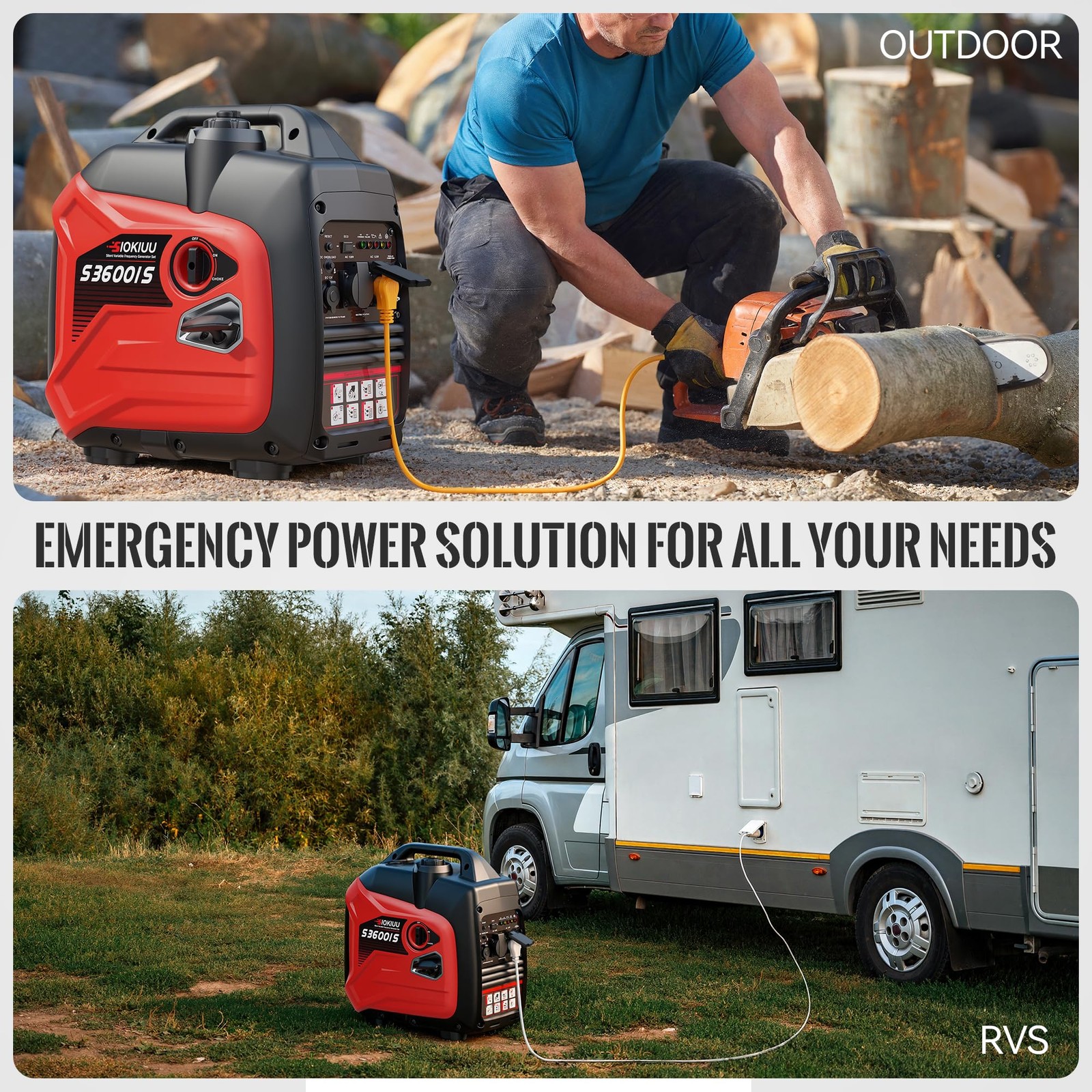 3600W Portable Generator Super Quiet Inverter Generator Ultra Lightweight for…