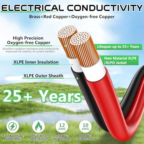 Solar to XT60i Extension Cable 10AWG 40FT XT60i Female to Male 10AWG-40FT