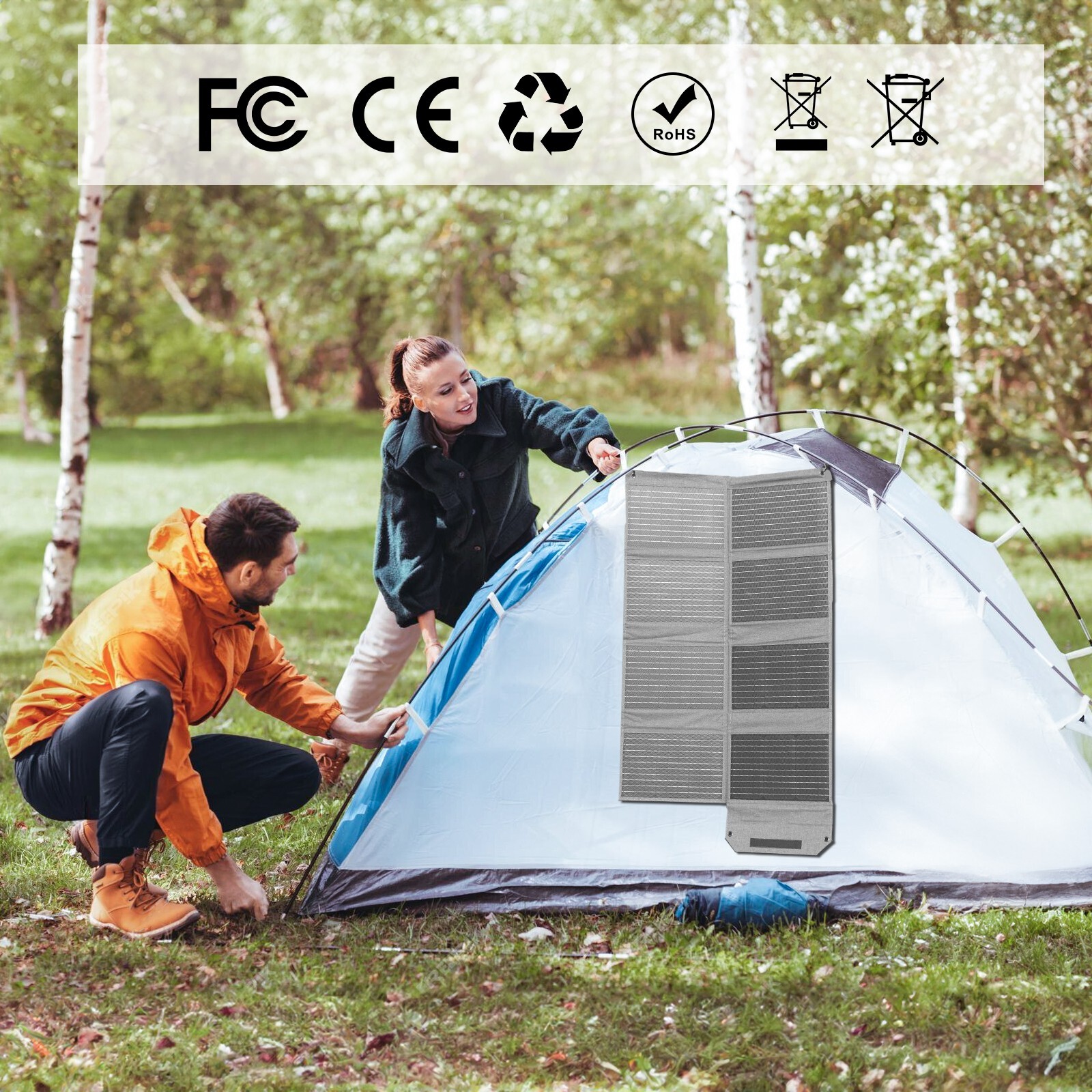 1x 2x Portable Solar Panel 40 80 120w Solar Panel Kit for Bluetti Power Station