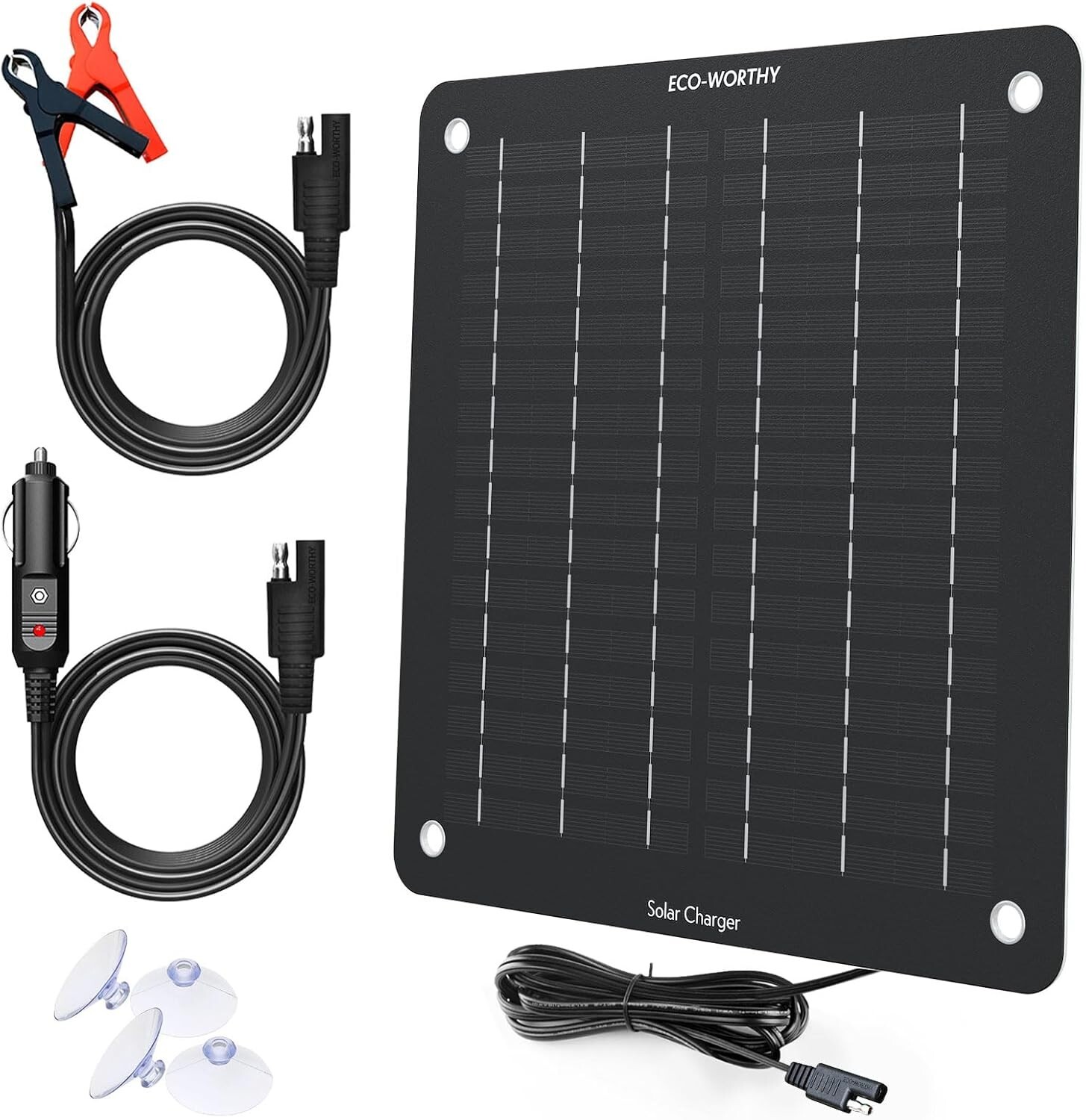 Solar Battery Maintainer Charger Car Trickle Motorcycle Tender Auto Boat 12 Volt