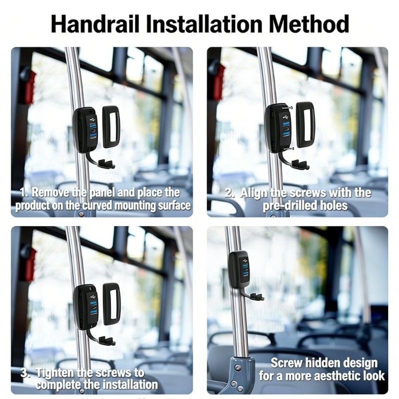 12V 24V Vehicle Chargers 3 Port RVs USB Outlet Panel QC3 0 USB And PD3 0 Type C