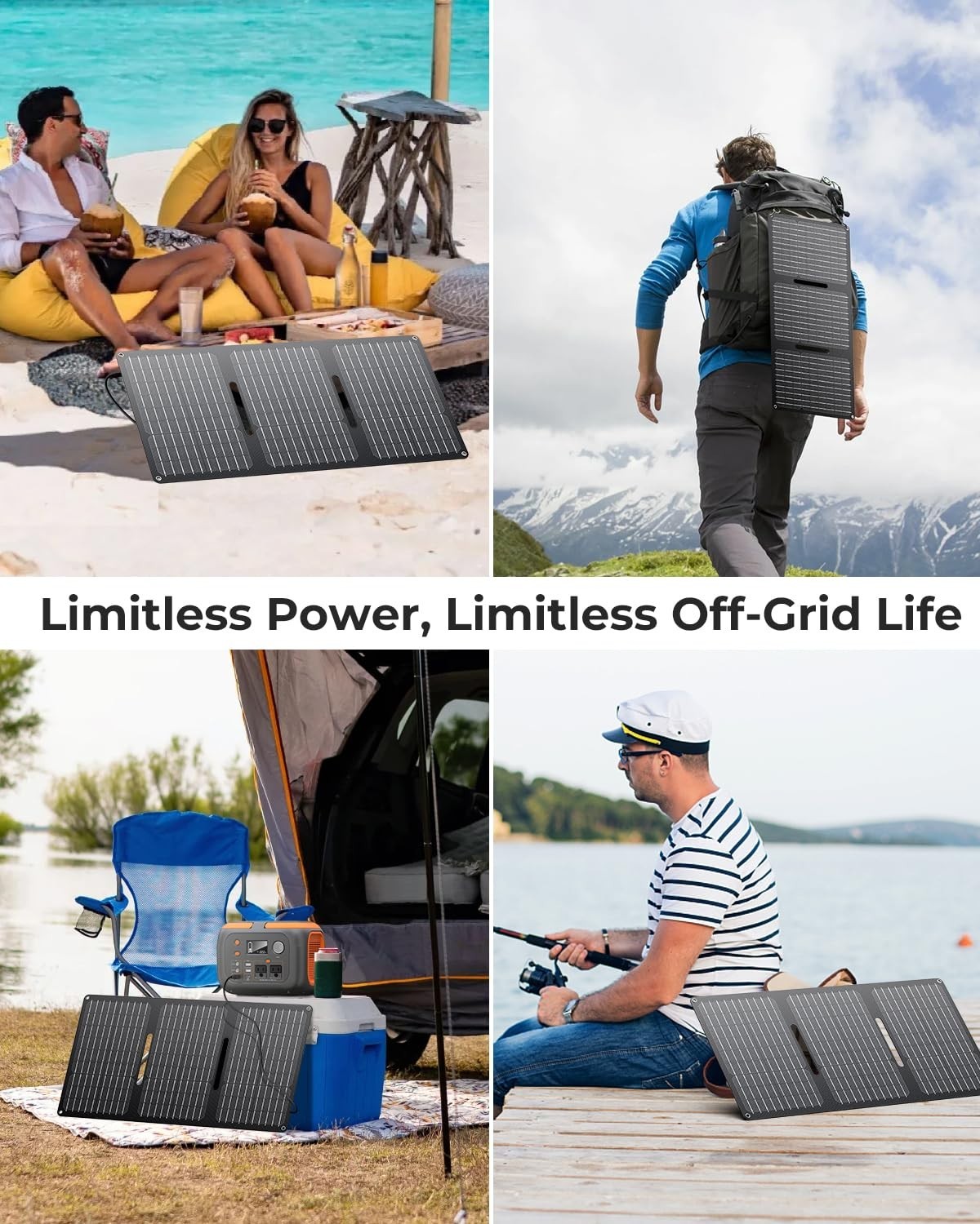 30W Foldable Solar Panel Charger – IP65 Waterproof, QC3.0 USB & DC Output, 10 Co