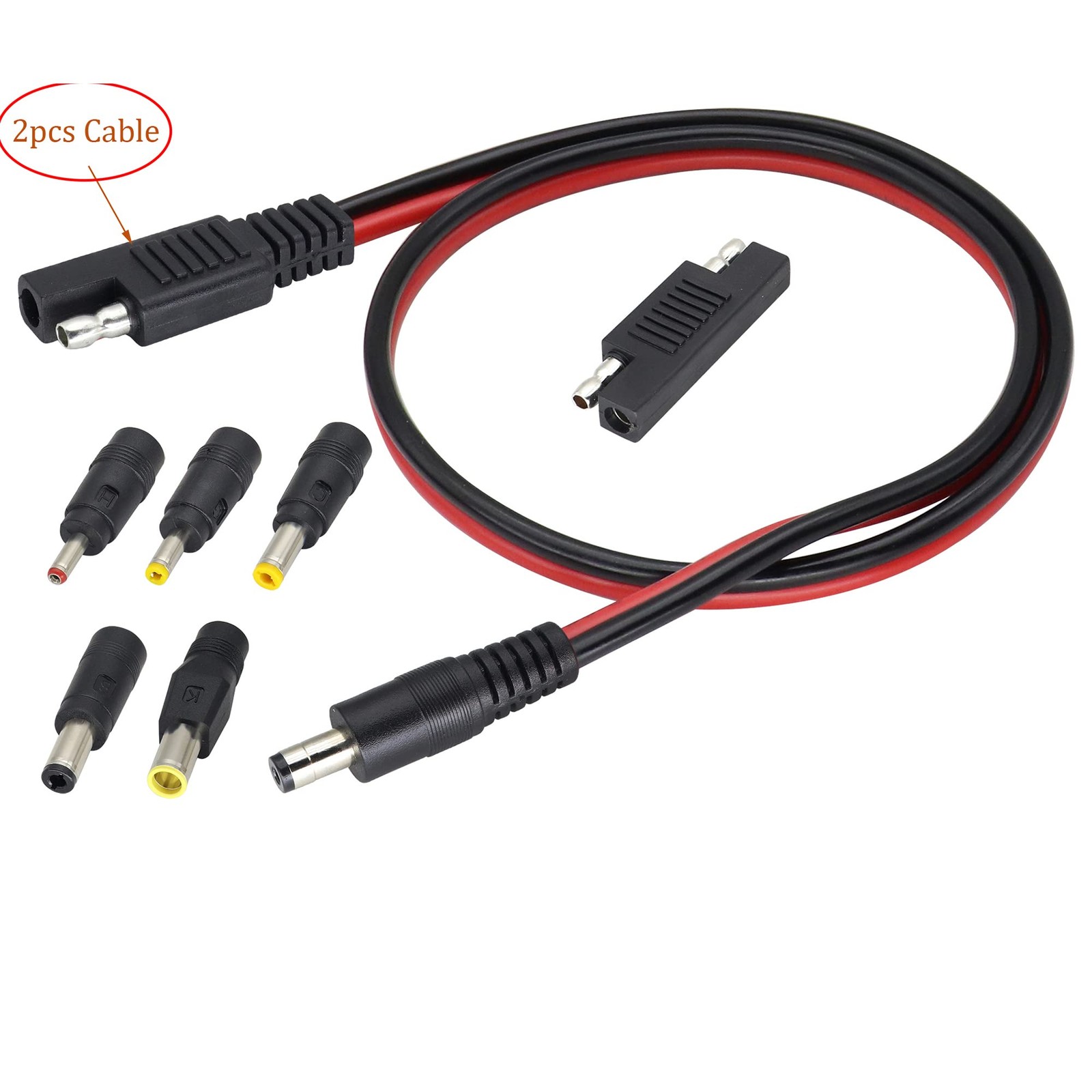 2Pack SAE to DC Adapter Cable SAE Plug to DC 5.5mmx2.1mm Male Connector Cable…