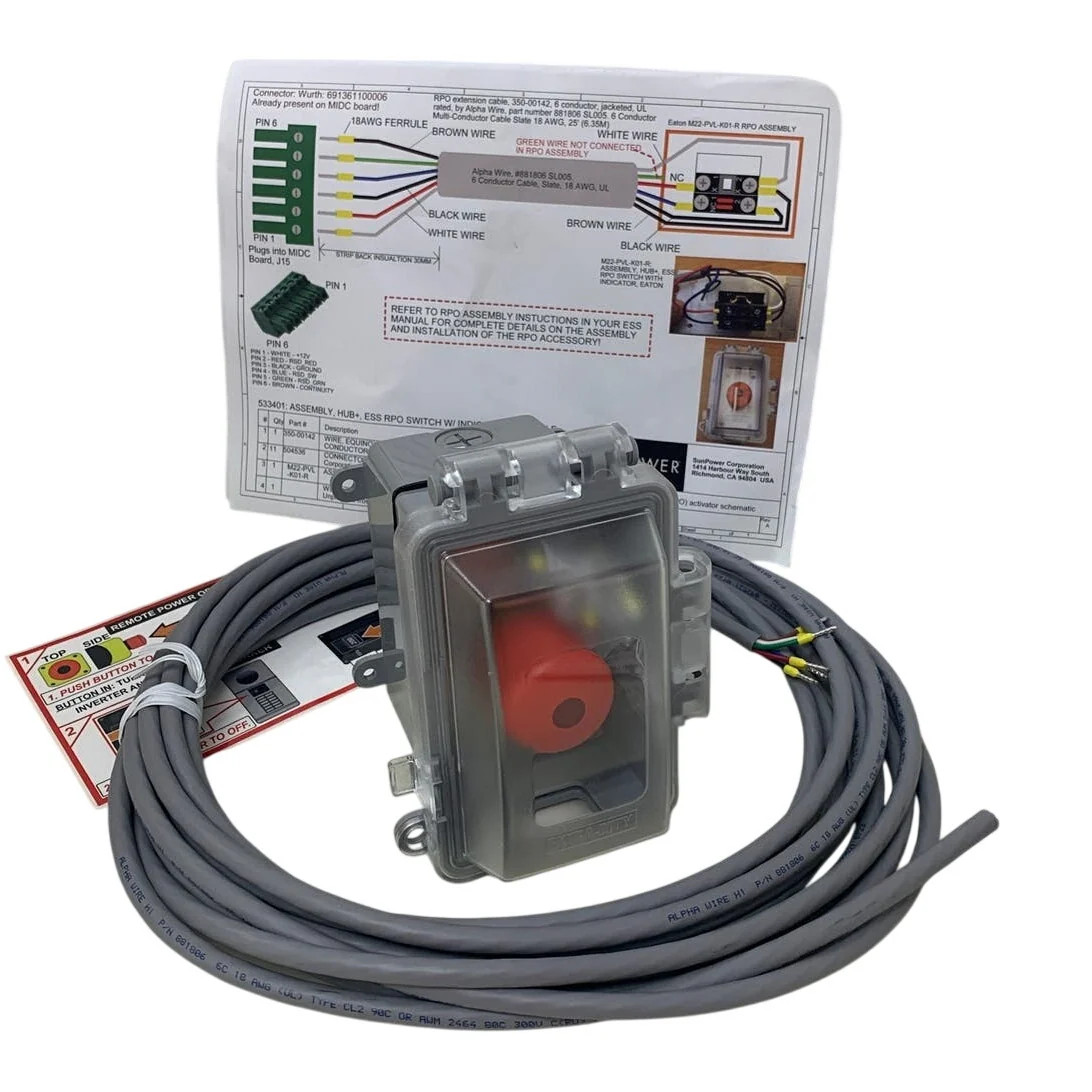 New Sunpower SunVault Remote Power Off RPO Switch 538799 Kit with Manual