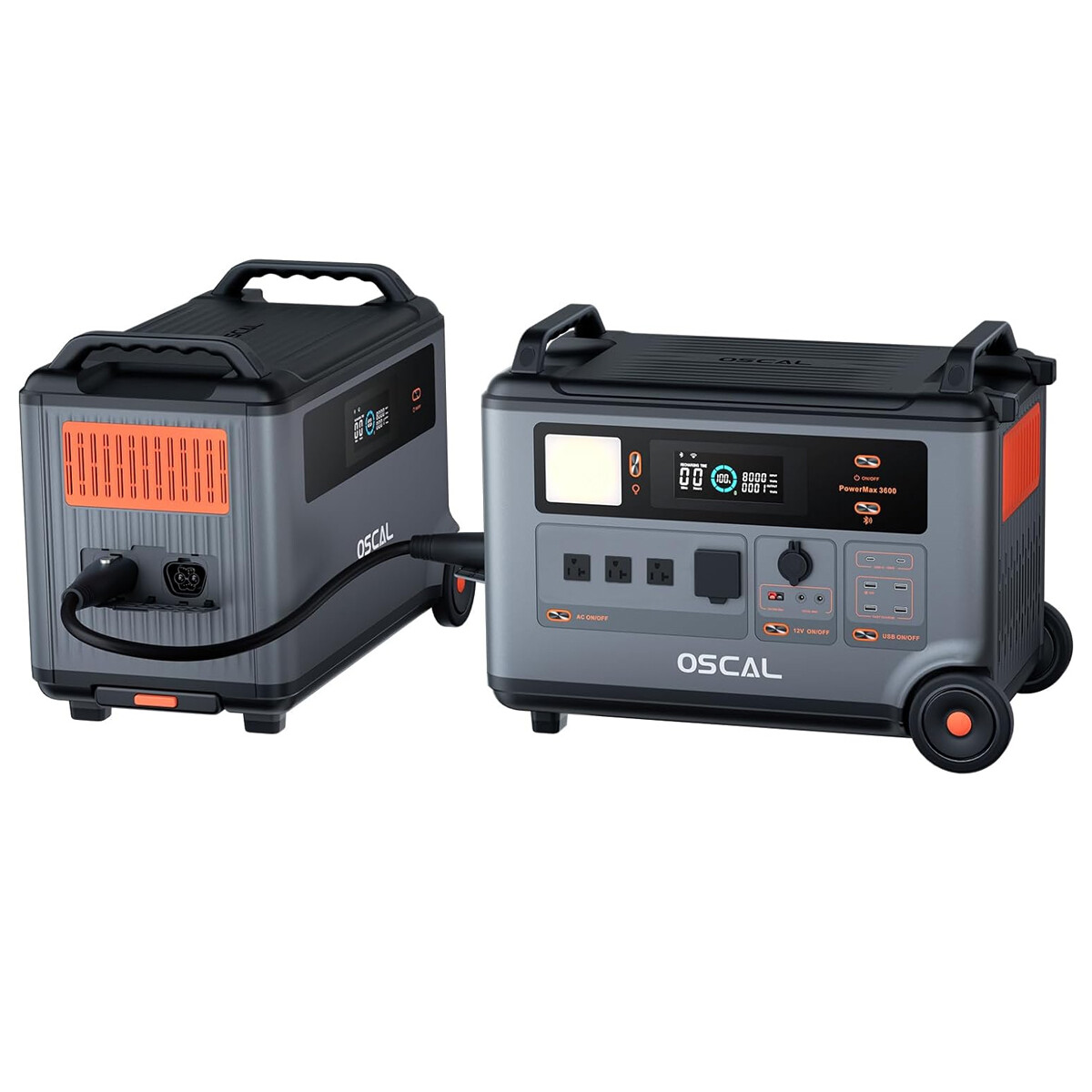 OSCAL 7.2kWh Portable Power Station PowerMax 3600 with BP3600 Expansion Battery