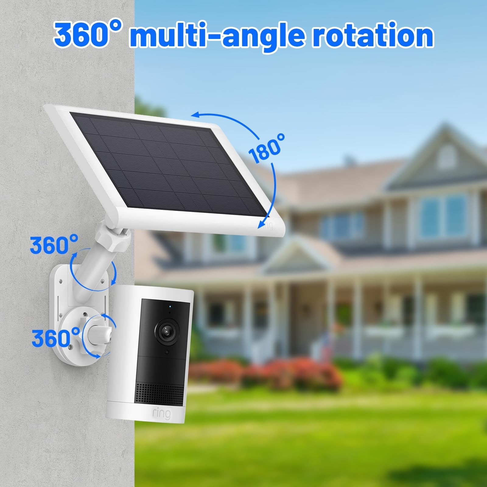 Universal Wall Mount for Camera & Solar Panel – 2-in-1 Compatible with Ring, Bli