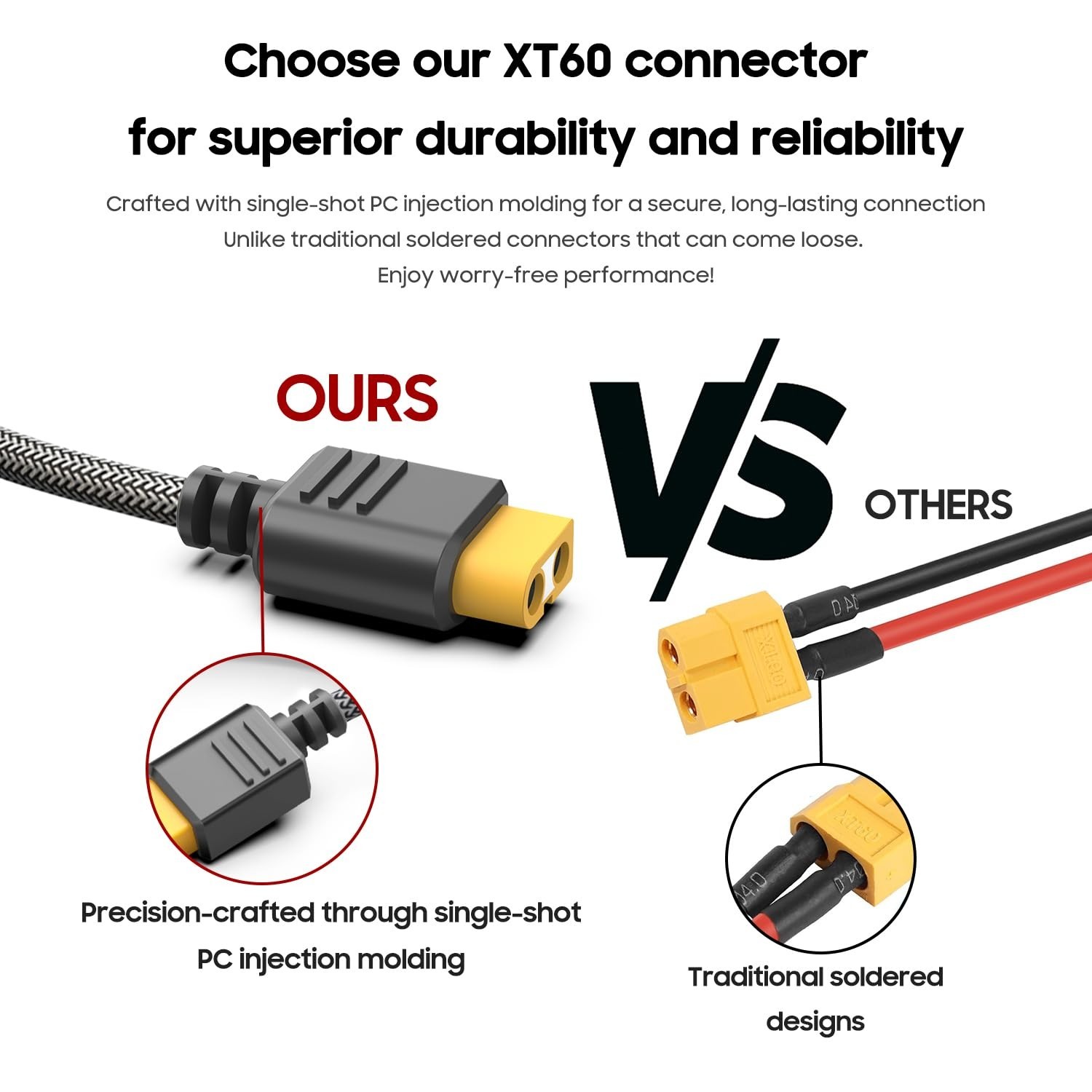 Solar Connector to XT60 Adapter Extension Cable Solar Panel 60W 110W 160W 220…