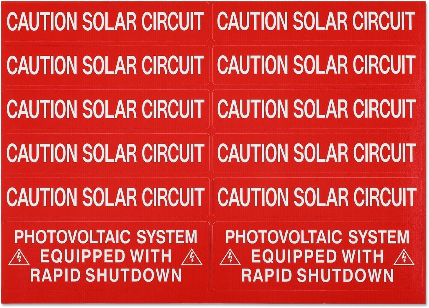 62-Pack Solar PV System Label Kit – Code 2020/2023 Compliant Photovoltaic Sticke